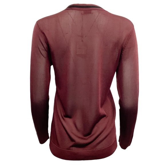 Dries van Noten Burgundy Marjella V Neck Sweater - Picture 3 of 4